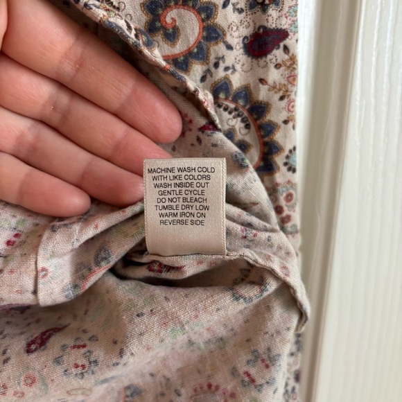 Christopher & Banks Women Button Down Shirt Jacket Small Paisley Coastal Cowgirl - Picture 12 of 12